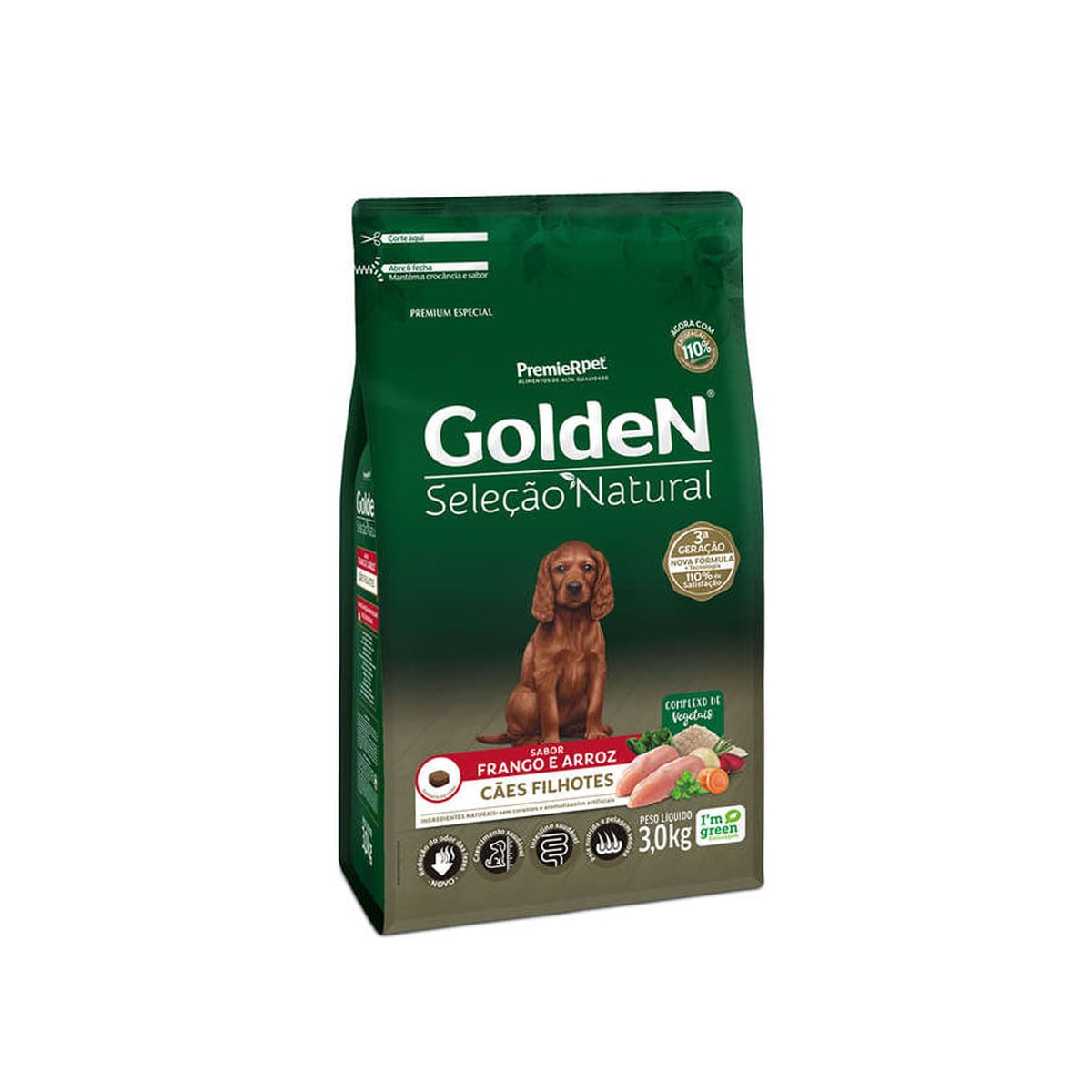 Ração Golden Selecao Natural para Cães Filhotes 3kg