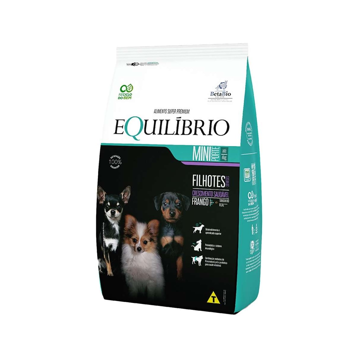 Ração Seca Equilíbrio Frango para Cães Filhotes de Porte Mini