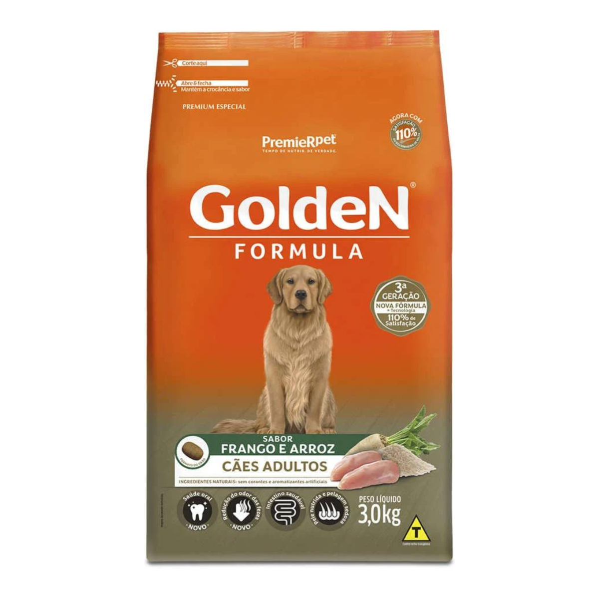 Ração Golden Formula Cães Adultos - Frango e Arroz
