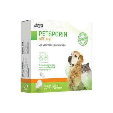 Petsporin Antibiótico para Cães e Gatos 12 comprimidos
