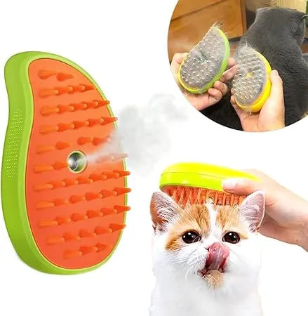 Escova Para Gatos A Vapor 3 Em 1 Pente Stea-Autolimpante Escova Vaporizador Pente de Remoção de Pelos Cães E Gatos (1 unidade)
