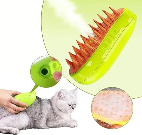 Escova Para Gatos A Vapor 3 Em 1 Pente Stea-Autolimpante Escova Vaporizador Pente de Remoção de Pelos Cães E Gatos (1 unidade)