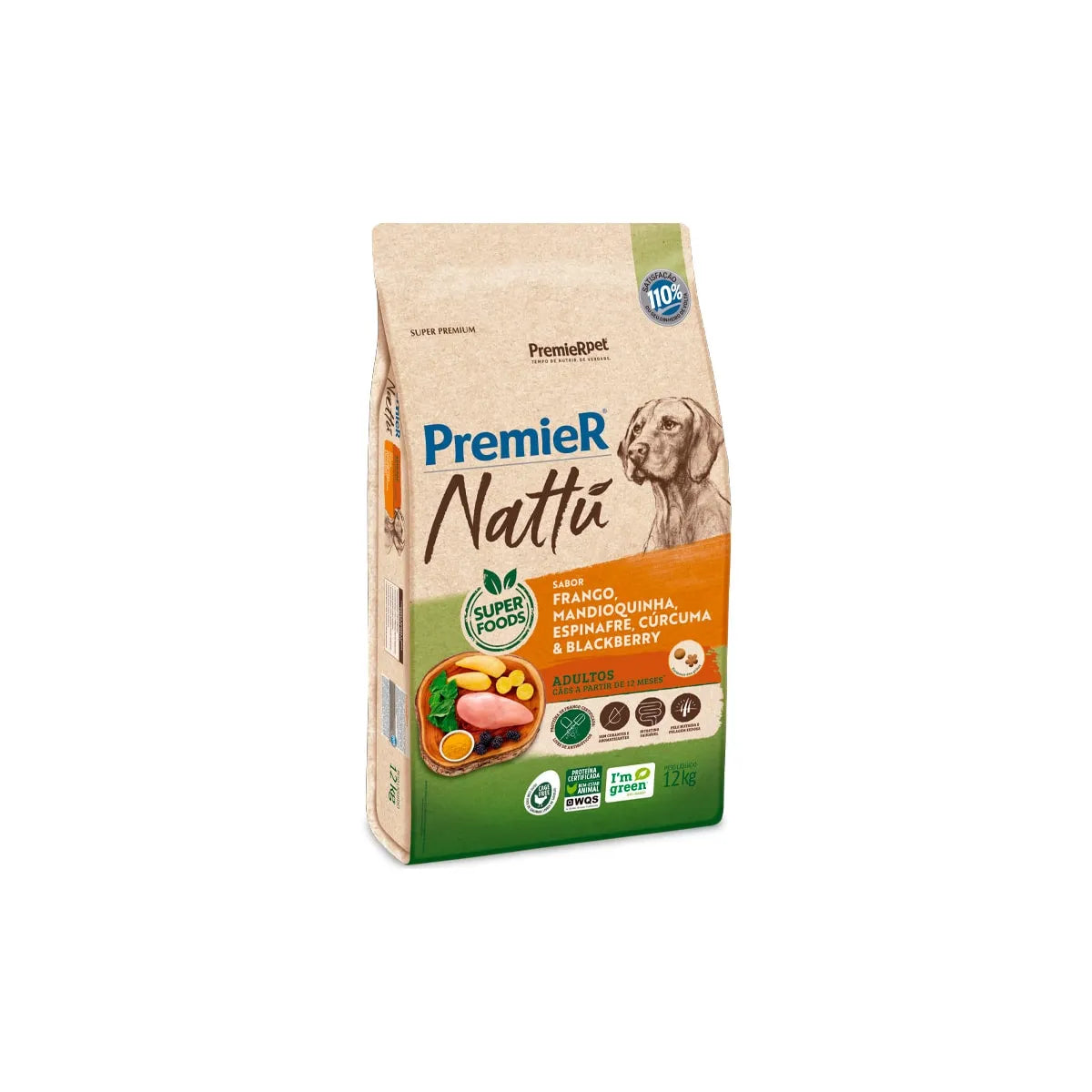 Ração PremieR Nattú Mandioquinha para Cães Adultos 12kg