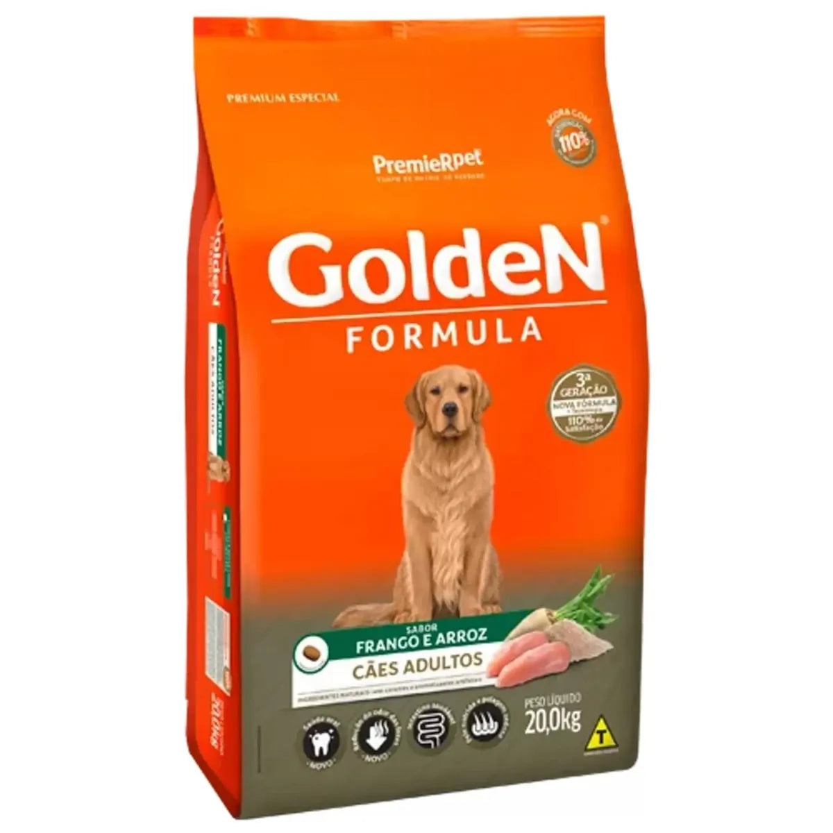 Ração Golden Formula Cães Adultos - Frango e Arroz