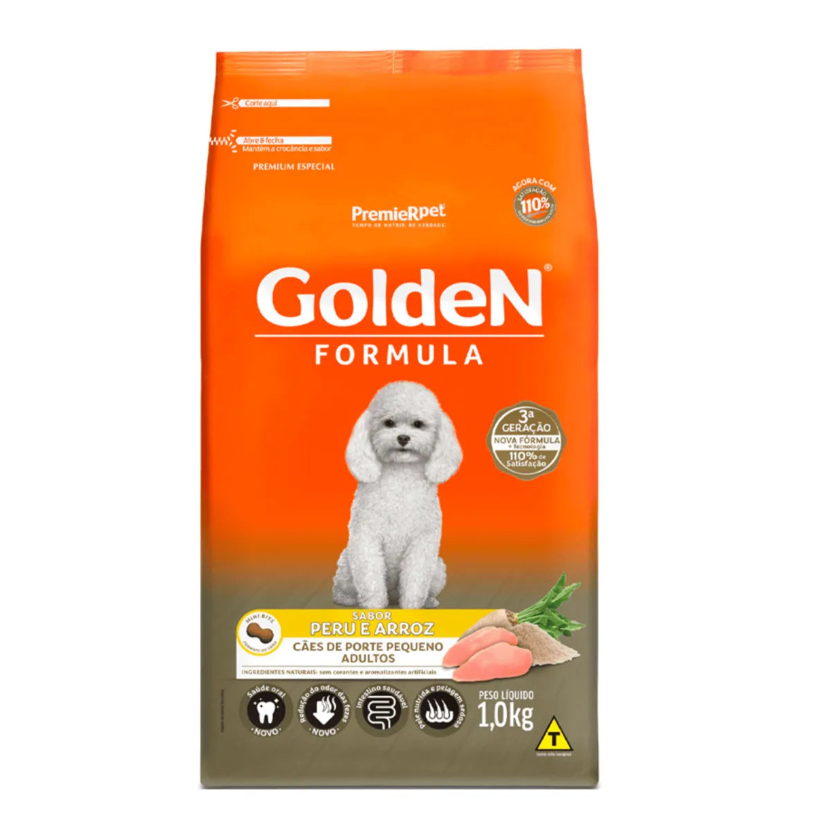 Ração Golden Mini Bits para Cães Adultos Sabor Peru