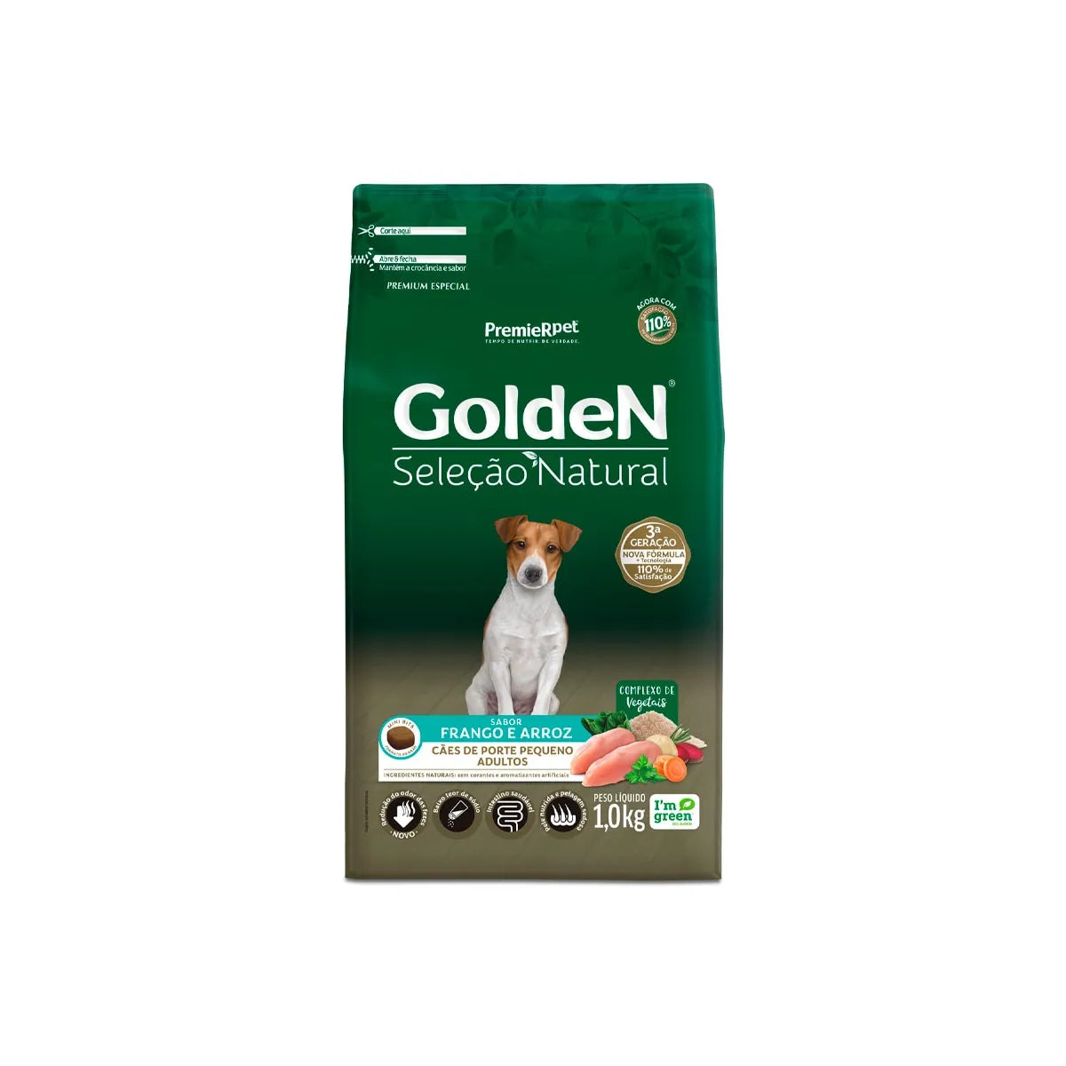 Ração Golden Selecao Natural Mini Bits para Cães Adultos