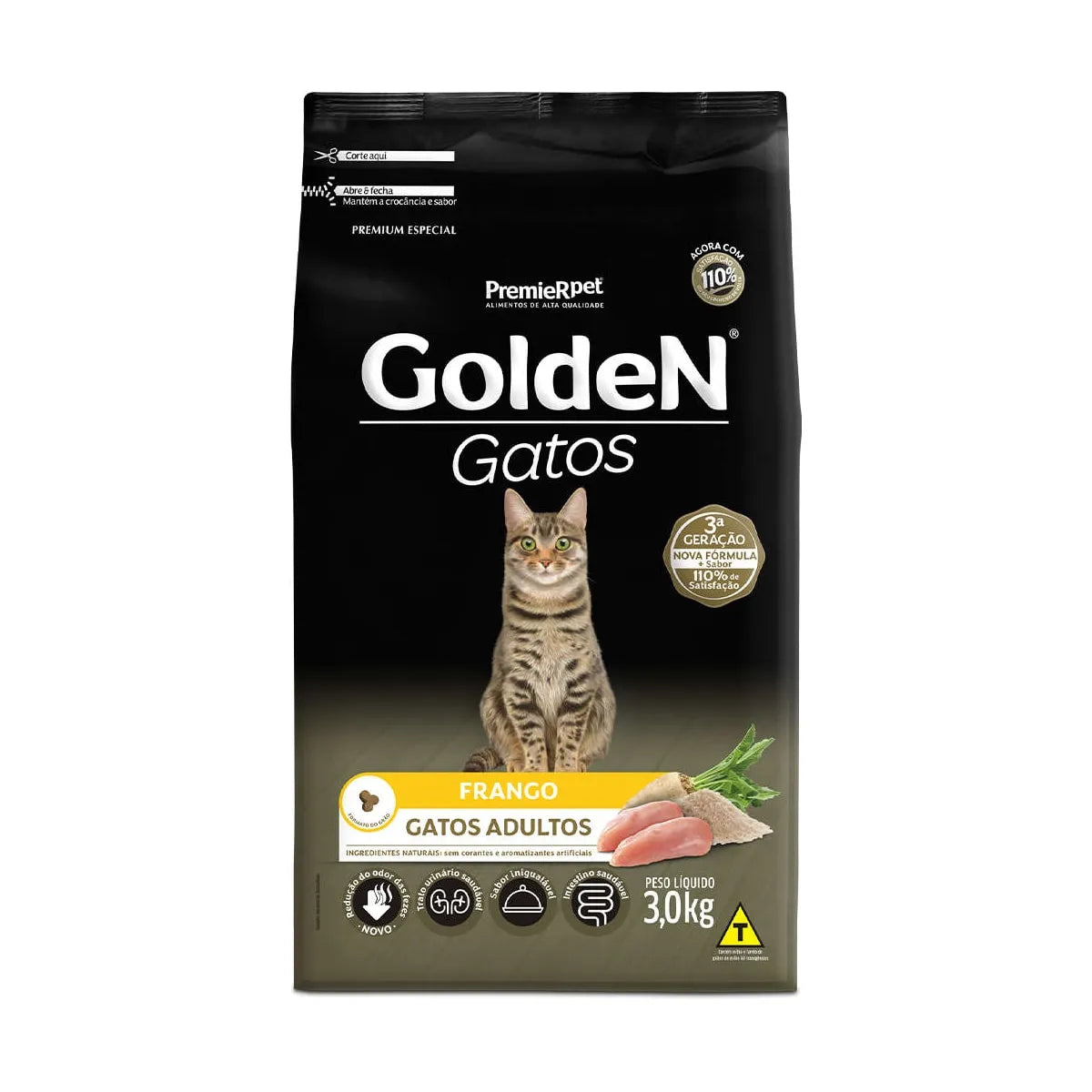 Ração Golden para Gatos Adultos Sabor Frango