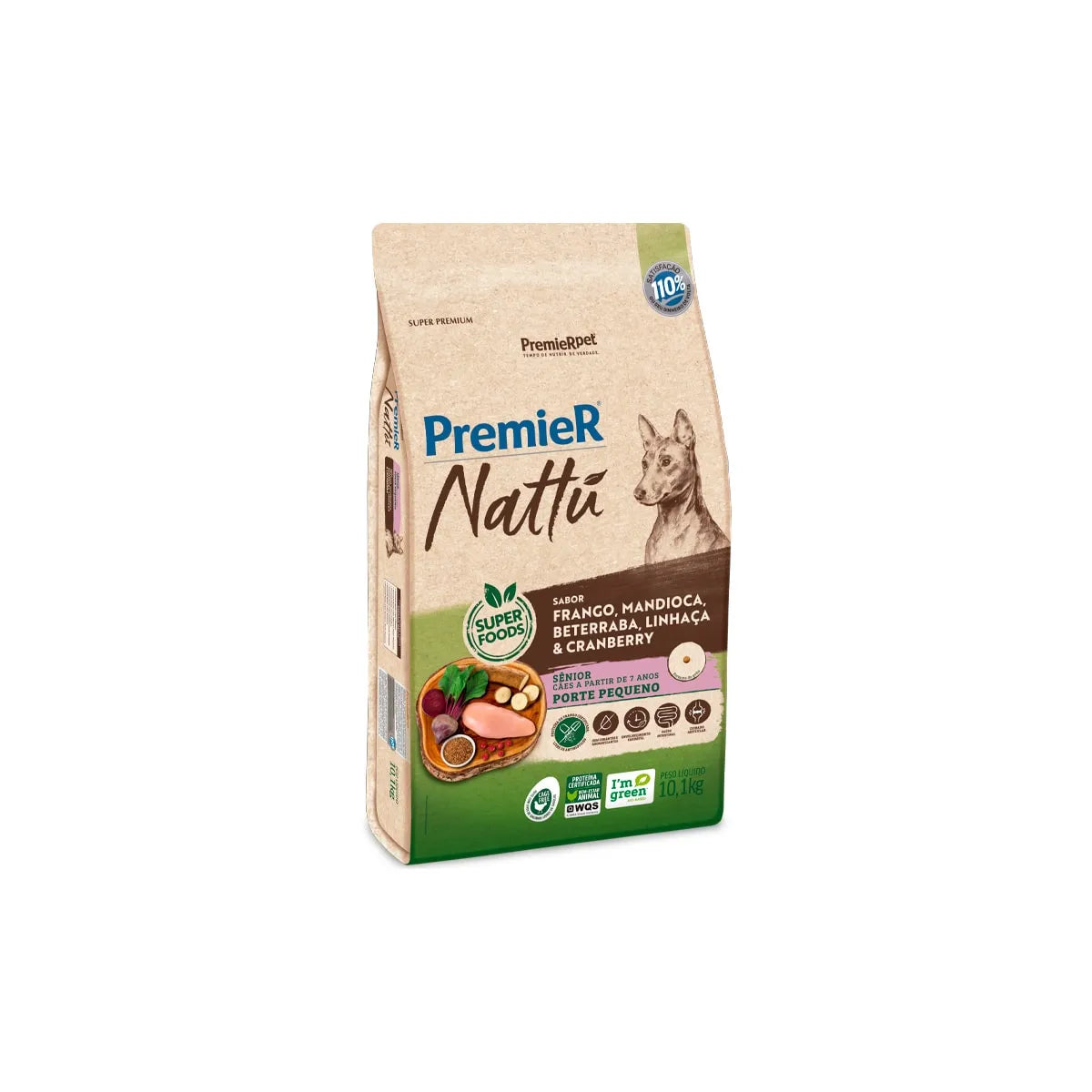Ração PremieR Nattú Mandioca para Cães Idosos Porte Pequeno 10,1kg