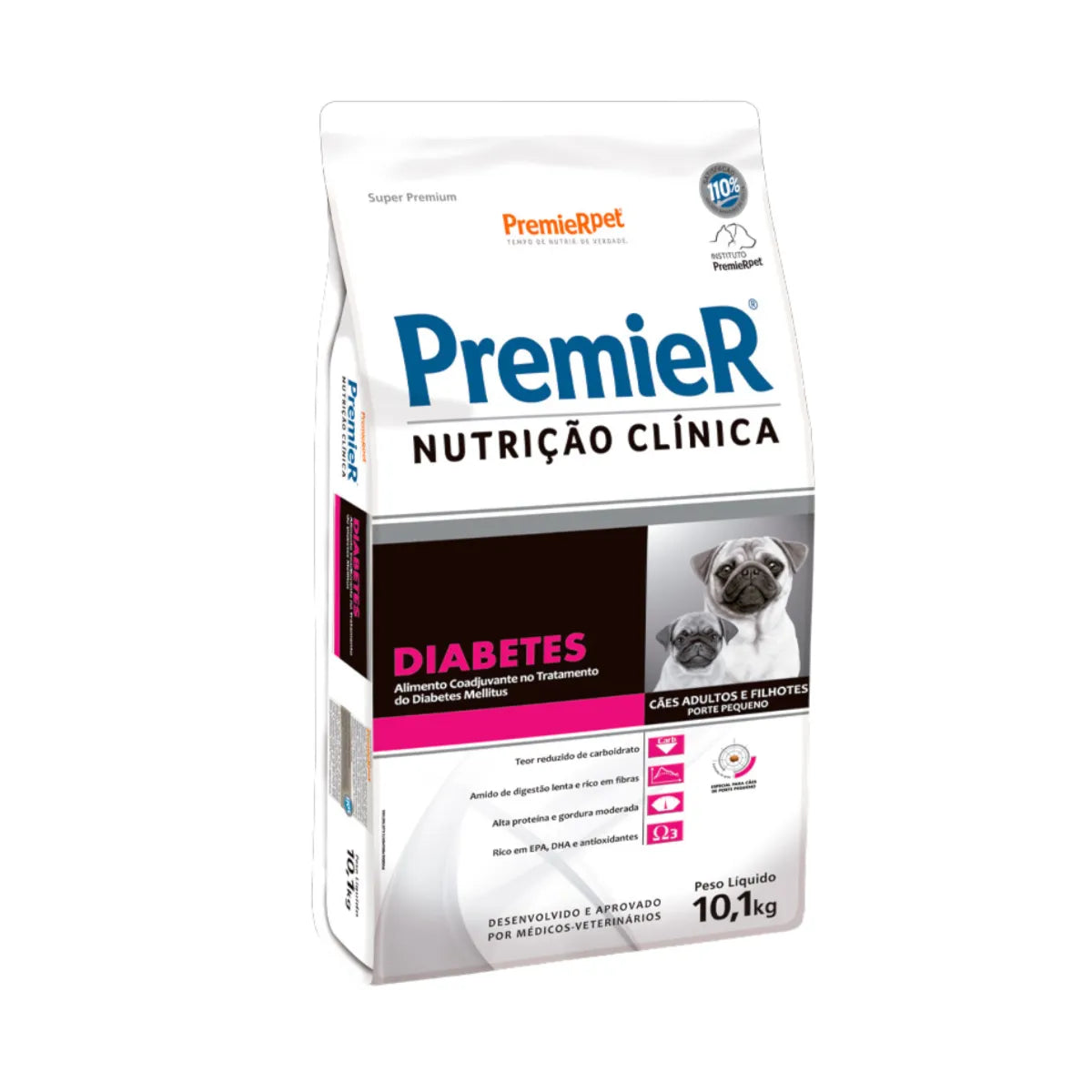 Ração Premier Nutrição Clínica Diabetes Cães Adultos e Filhotes de Porte Pequeno 10,1kg
