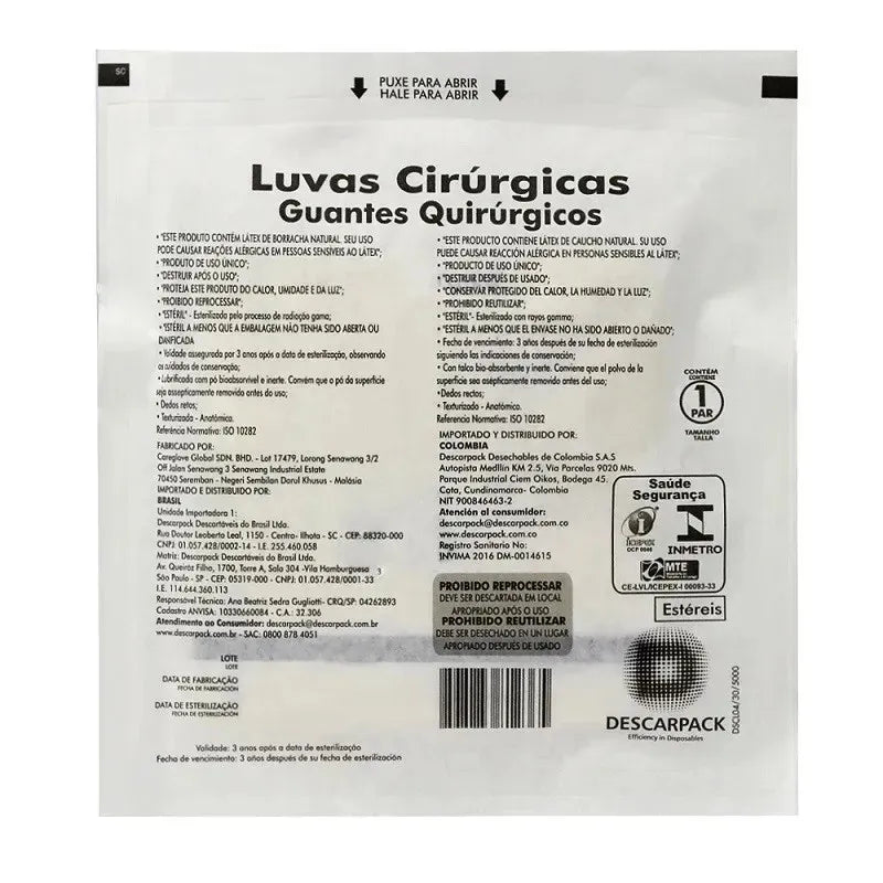 Luva Cirúrgica de Látex Estéril com Pó DESCARPACK (8)