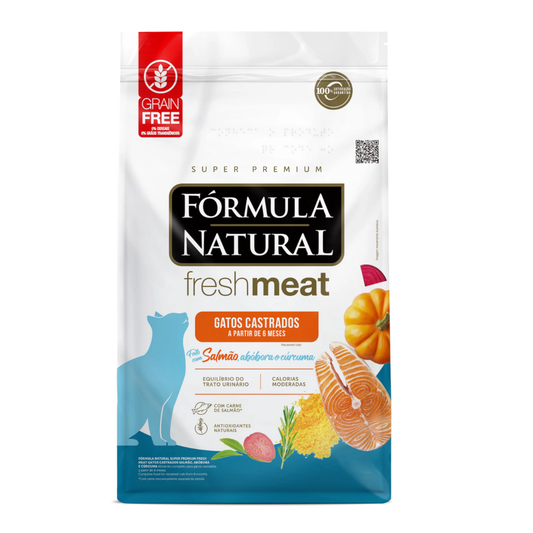 Ração Fórmula Natural Fresh Meat para Gatos Castrados Sabor Salmão 7kg