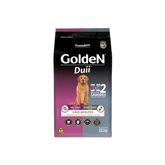 Ração Golden Duii para Cães Adultos Sabor Salmão e Cordeiro 10.1kg