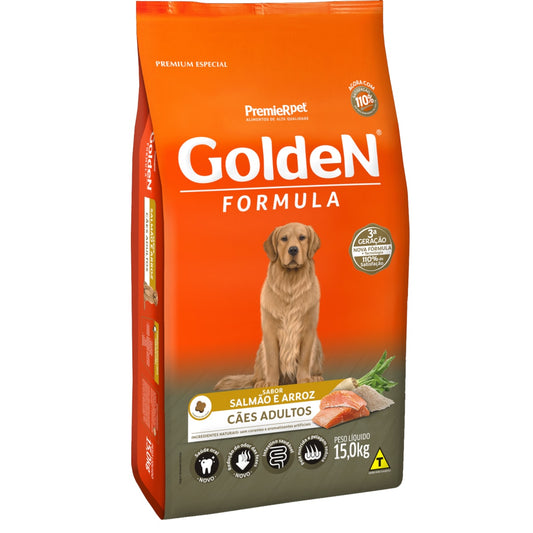Ração Golden para Cães Adultos Sabor Salmão e Arroz