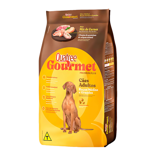 Ração Quatree Gourmet Sem Corantes para Cães Adultos Raças Médias e Grandes
