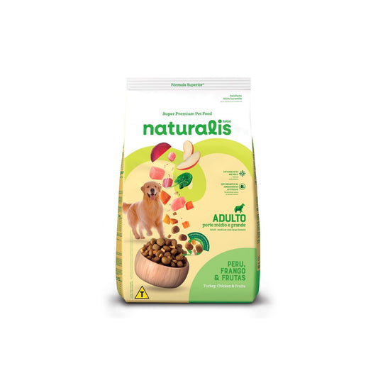 Ração Naturalis Peru, Frango e Frutas para Cães Adultos Porte Médio e Grande