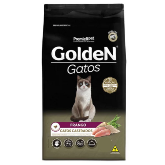 Ração Golden para Gatos Castrados Adultos Sabor Frango