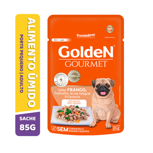 Ração Úmida Sachê Golden Gourmet para Cães Adultos de Porte Pequeno