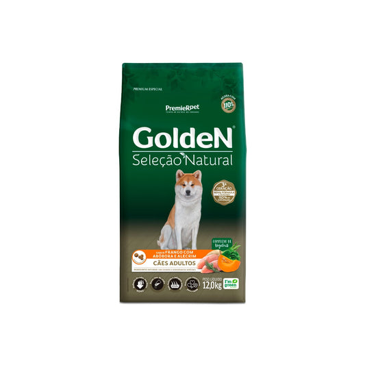 Ração Golden Seleção Natural para Cães Adultos Sabor Frango com Abóbora e Alecrim 12kg