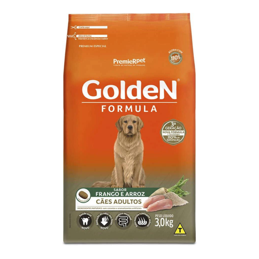 Ração Golden Formula Cães Adultos - Frango e Arroz