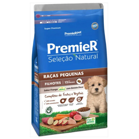 Premier Seleção Natural Premier para Cães Filhotes Raças Pequenas sabor Frango com Batata Doce