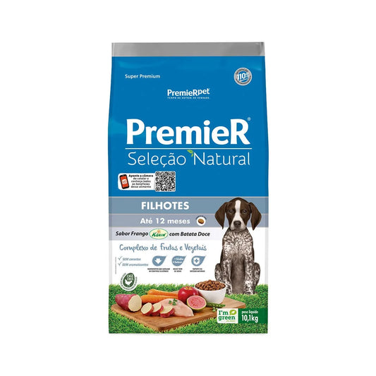 Premier Pet Seleção Natural Frango Korin com Batata Doce Cães Filhotes Raças Médias 10,1kg