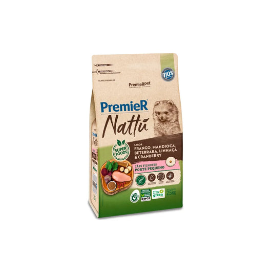 Ração Premier Nattu para Cães Filhotes de Raças Pequenas Sabor Mandioca