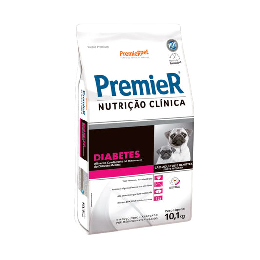 Ração Premier Nutrição Clínica Diabetes Cães Adultos e Filhotes de Porte Pequeno 10,1kg