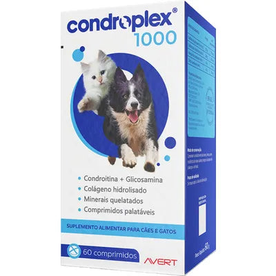 Suplemento Alimentar Avert CondroPlex 1000 para Cães e Gatos de Médio e Grande Porte
