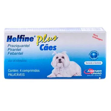 Vermífugo Helfine Plus para Cães 4 Comprimidos