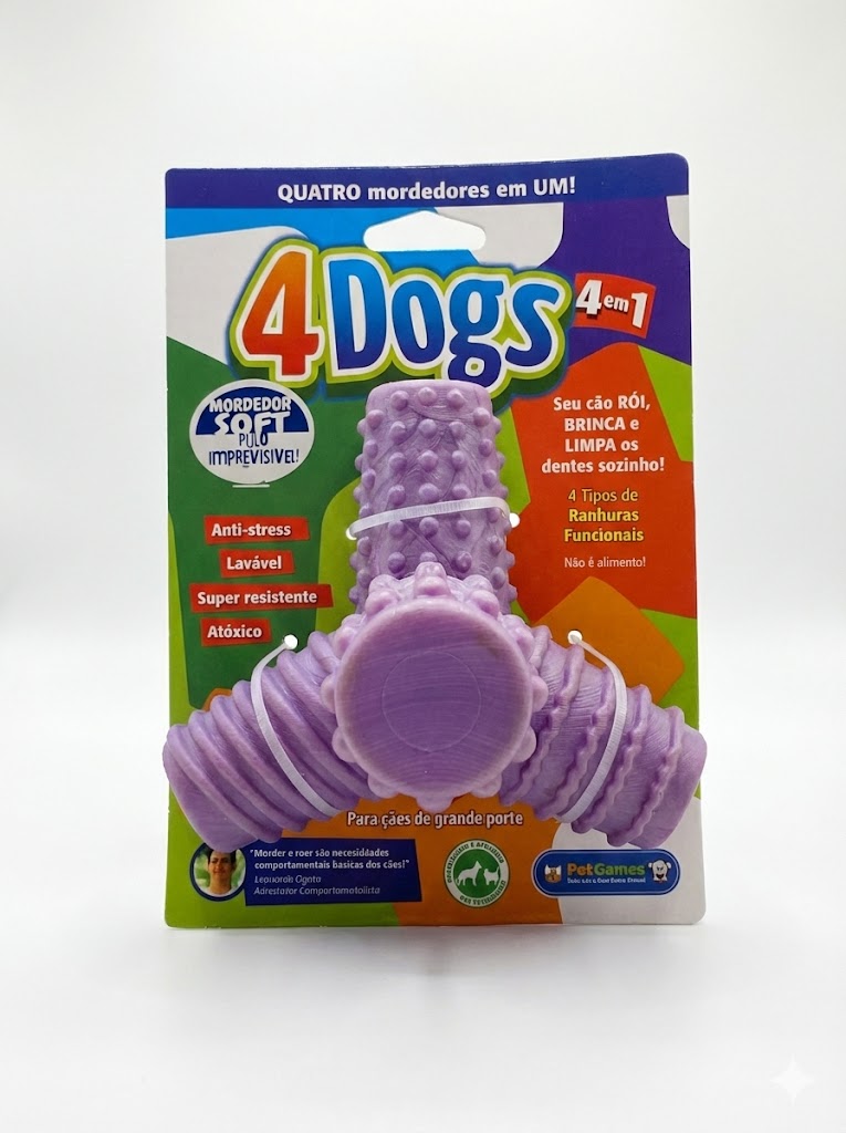 Mordedor para cães 4 em 1